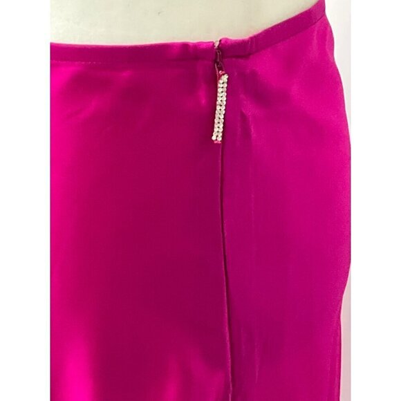 Nue Studio Laetitia Skirt in Fuchsia Pink Small New Womens Satin Midi - Picture 8 of 13